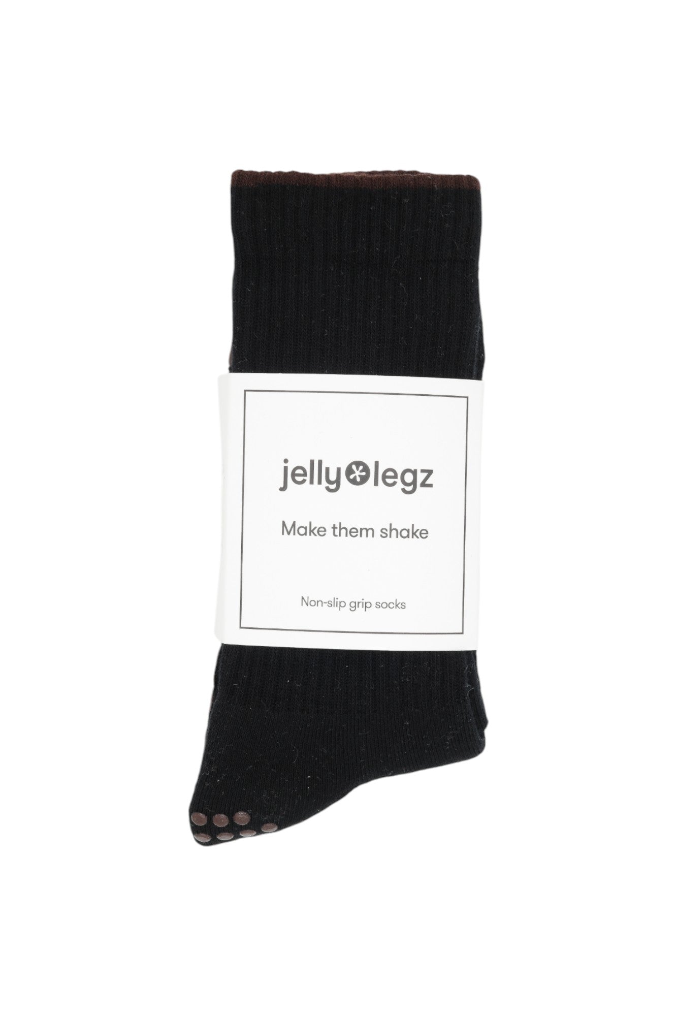 BLACK AND BROWN PILATES GRIP SOCKS