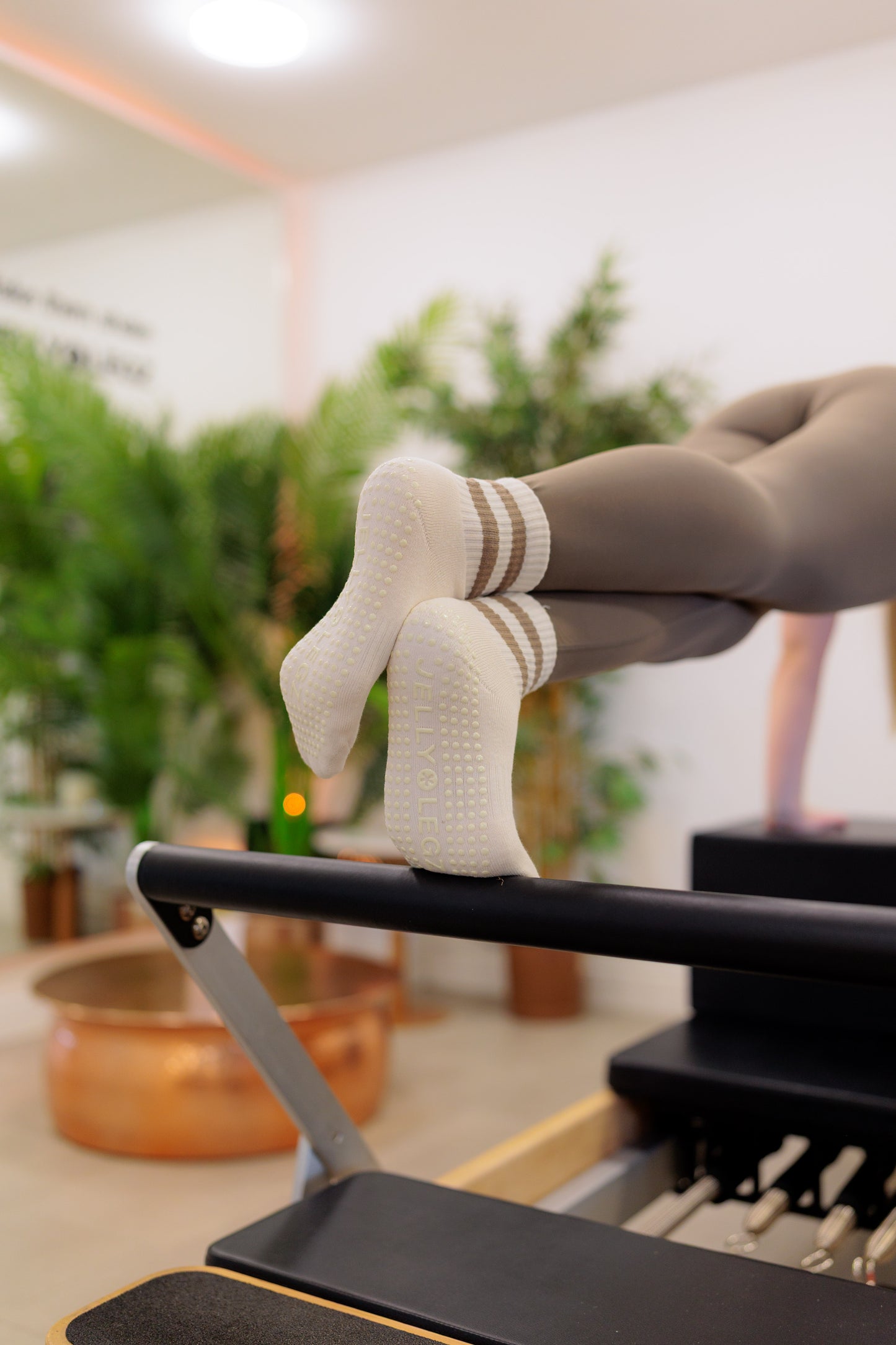 Tiger’s Eye Mocha Pilates Grip Socks