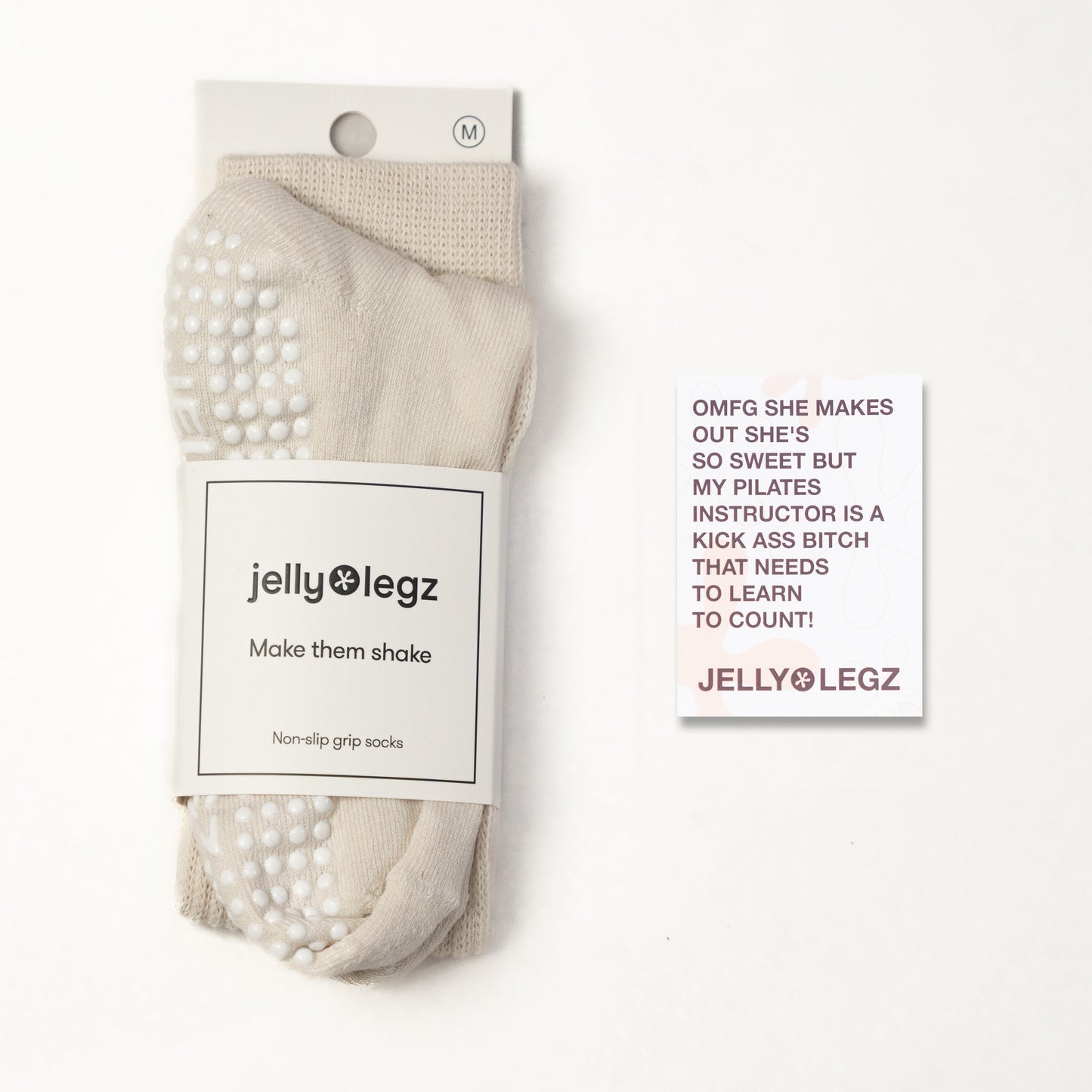 CREAM SLOUCH Pilates Grip Socks