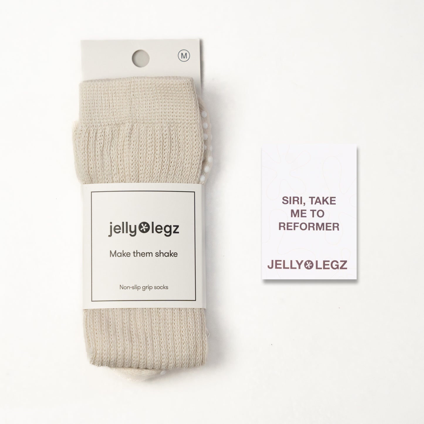 CREAM SLOUCH Pilates Grip Socks