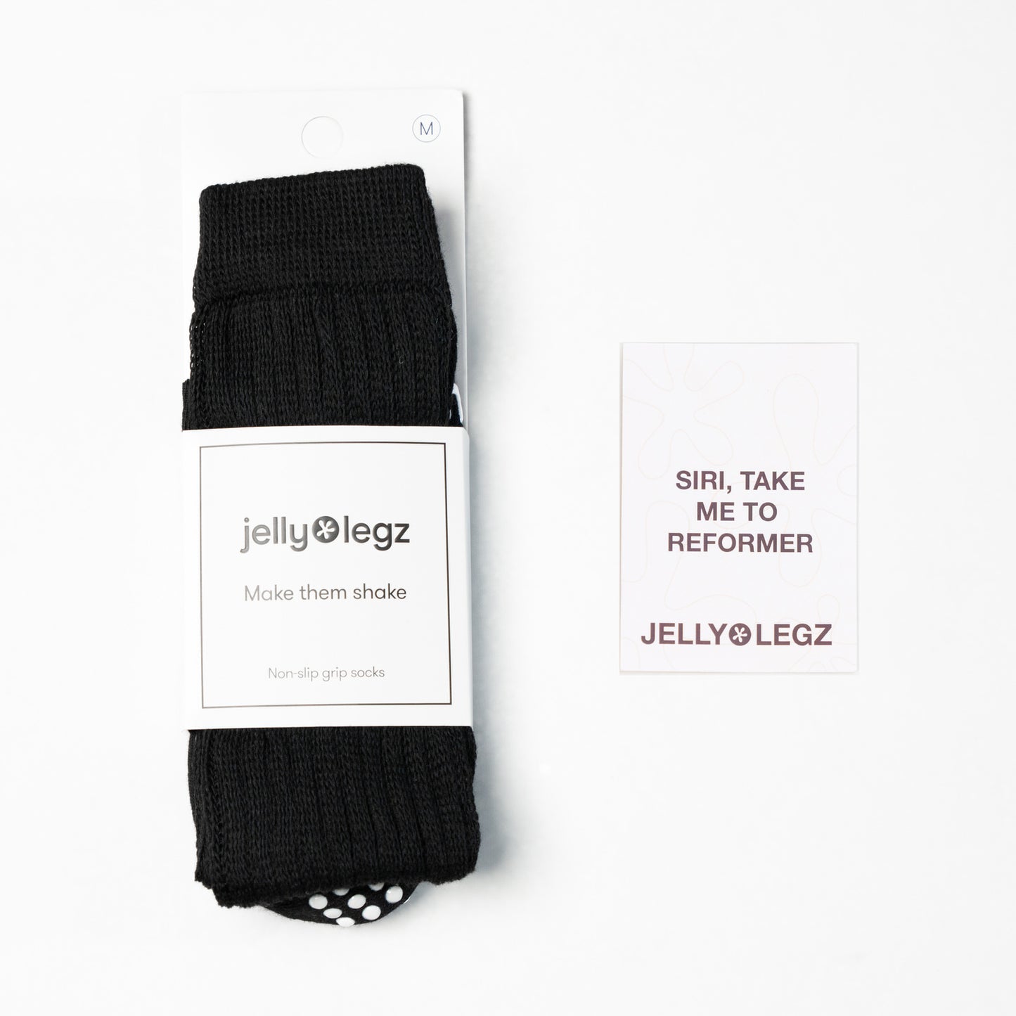 Black Slouch Reformer Pilates Grip Socks Black
