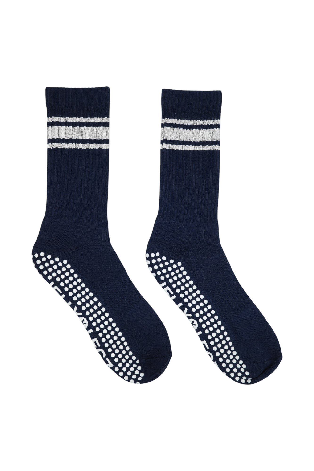 black and white grip pilates socks
