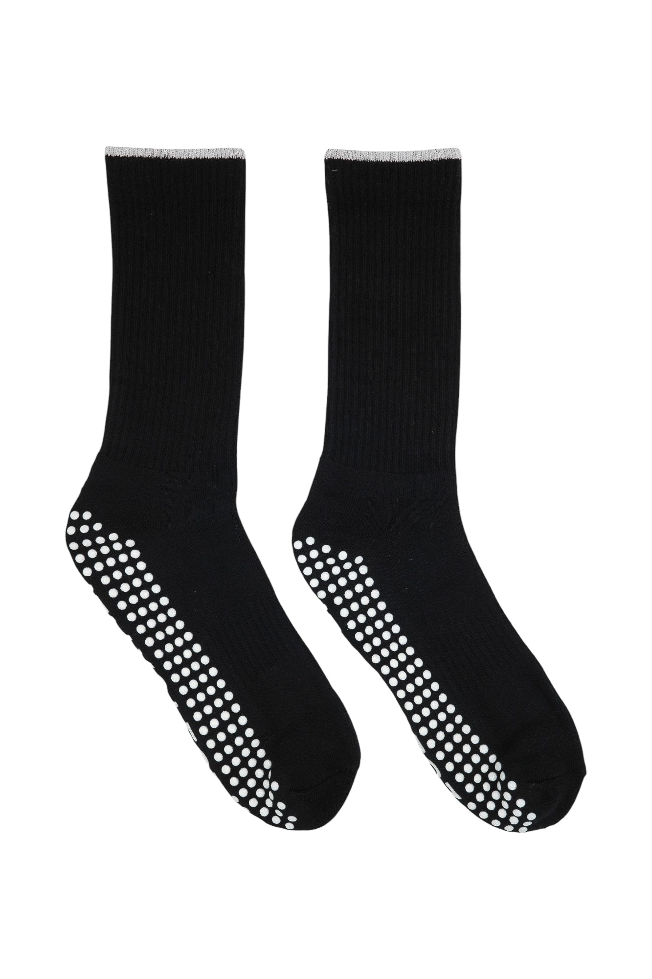 navy blue grip pilates socks with white rim