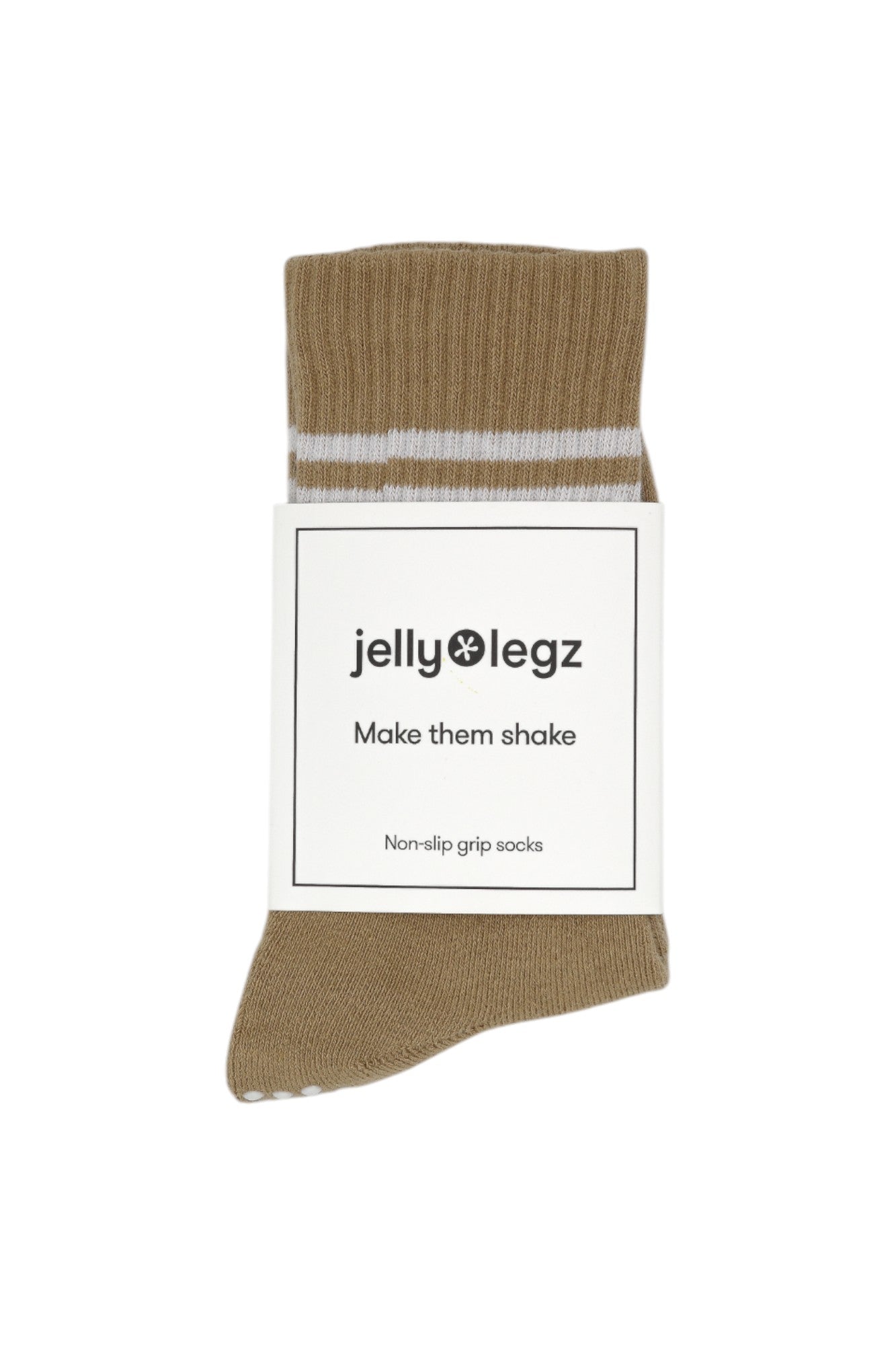 Children's Light Beige Crewe Pilates Grip Socks (Kids Pastel Collection)