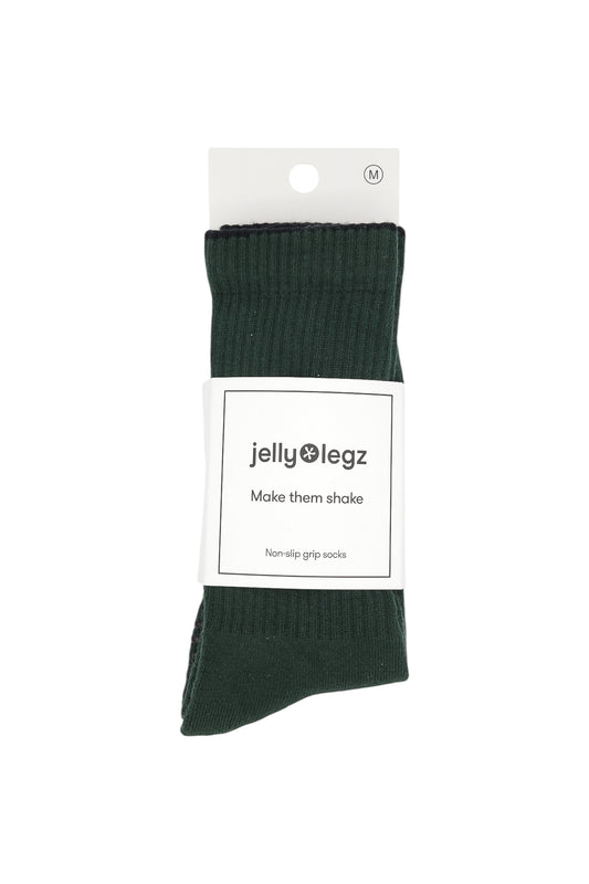 forest green pilates luxury grip socks