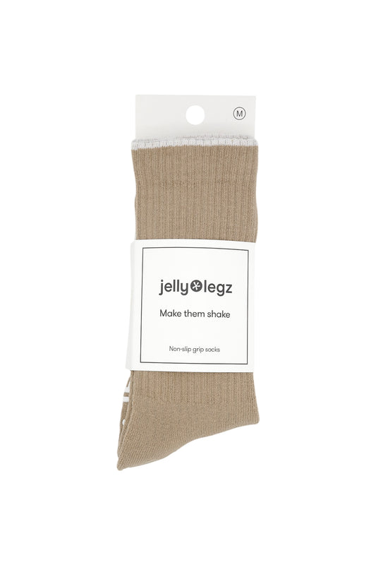 light brown grip luxury pilates socks