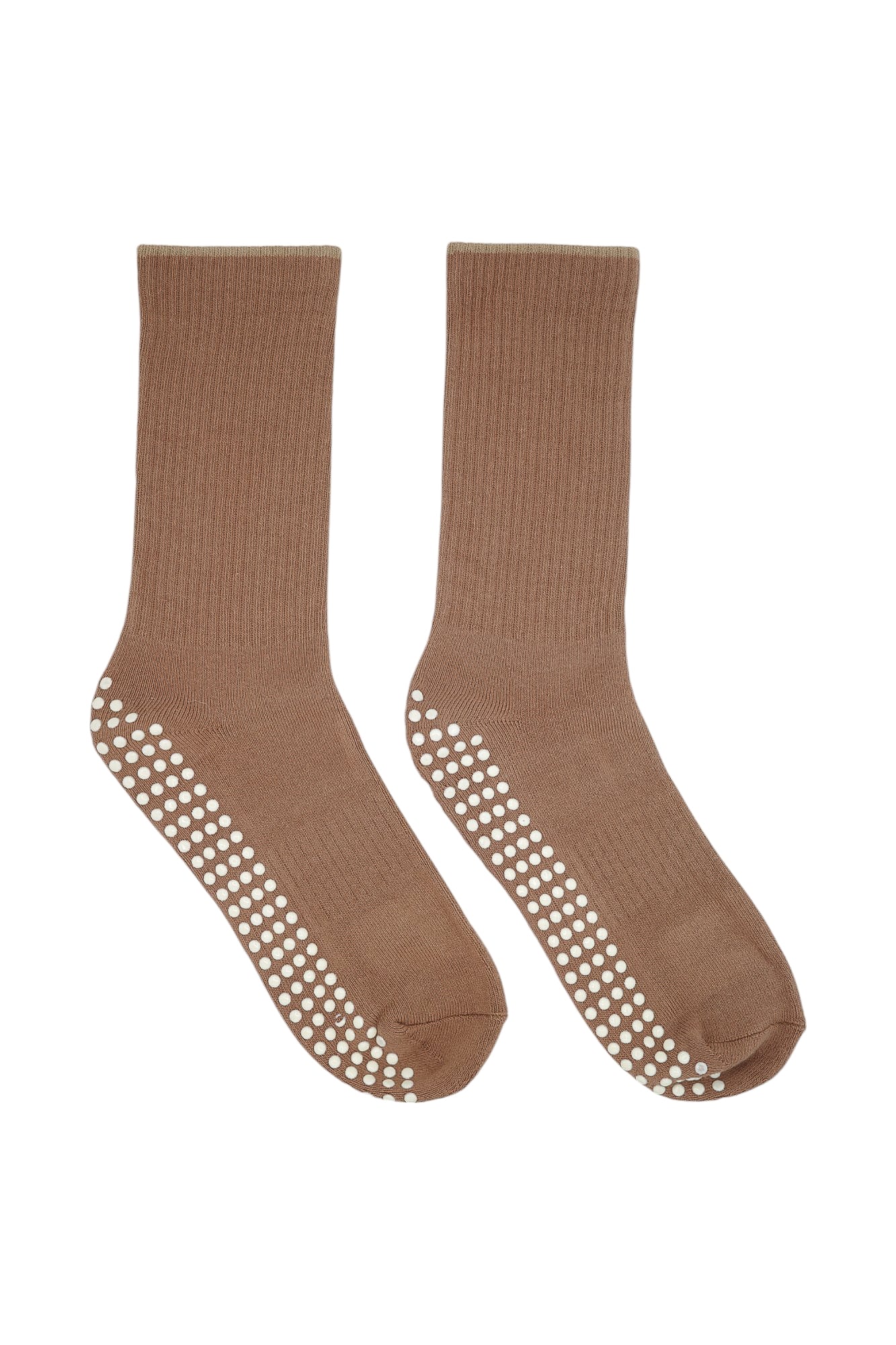 mocha moose grip pilates luxury socks