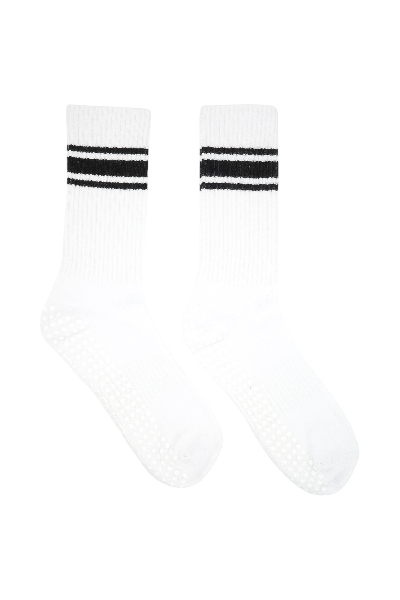 white and black 3 stripe grip socks