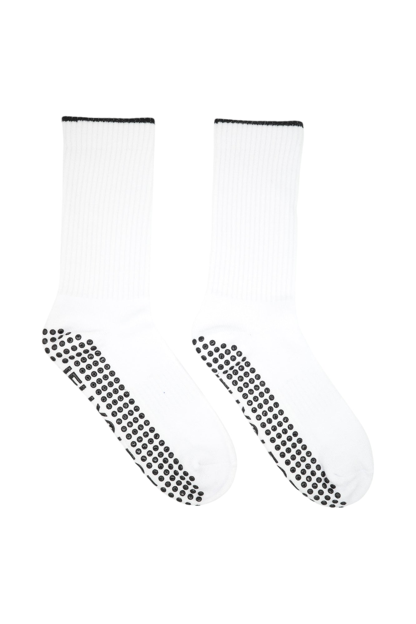 white luxury pilates grip socks