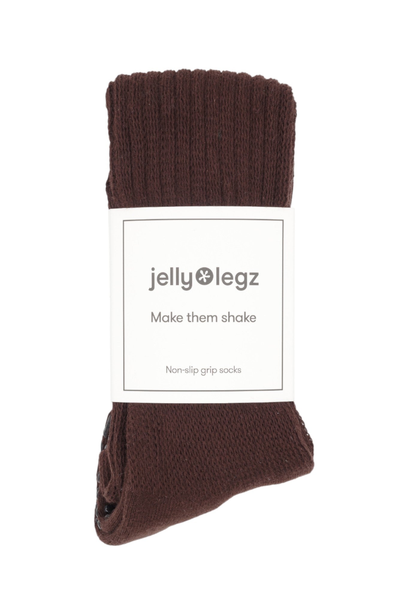 espresso brown pilates slouch grip socks