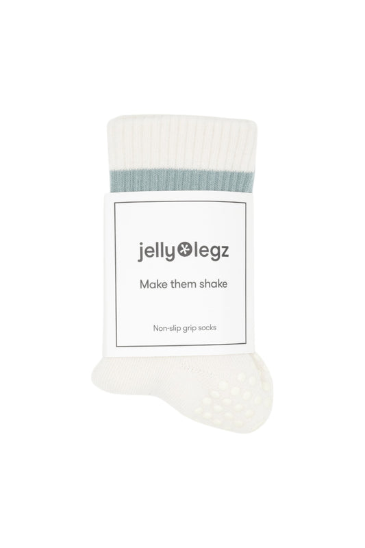 LIGHT JADE GREEN AND WHITE PILATES GRIP SOCKS