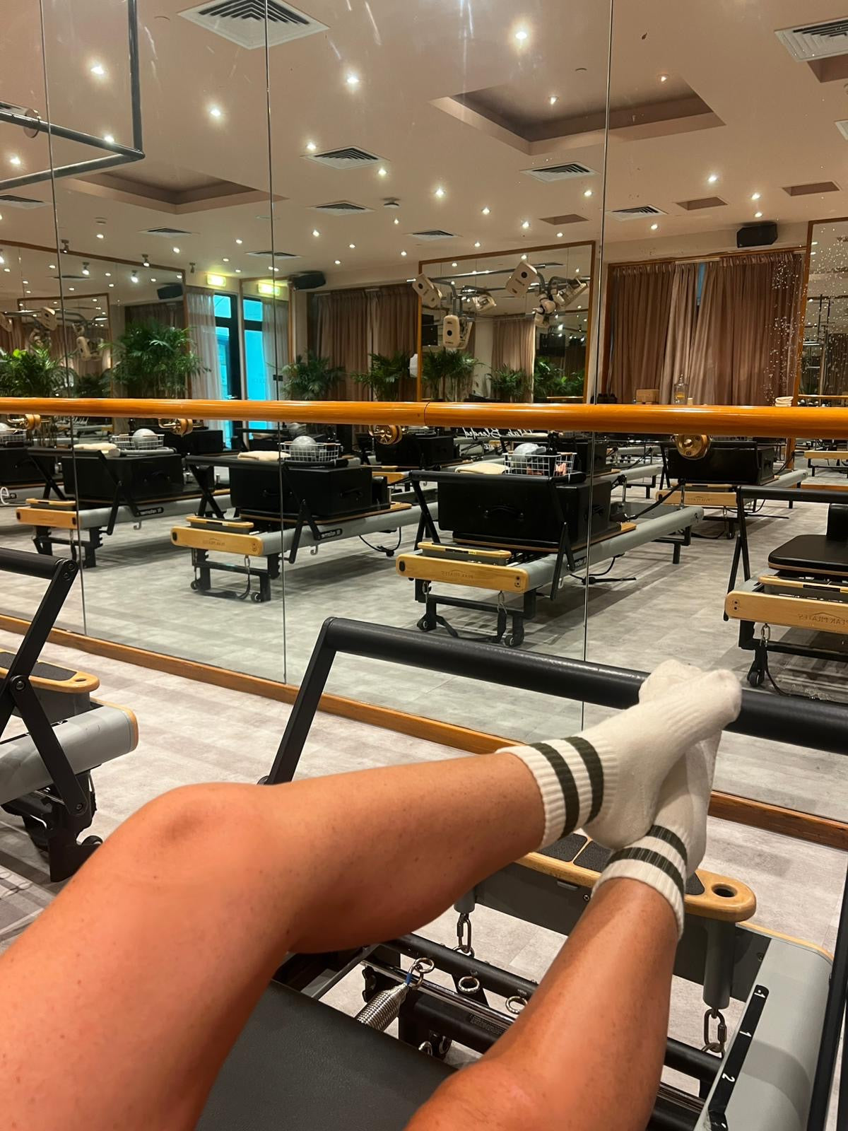 Olive Green with Cream Pilates Grip Socks (MOVE WITH THE MOOD COLLECTION)