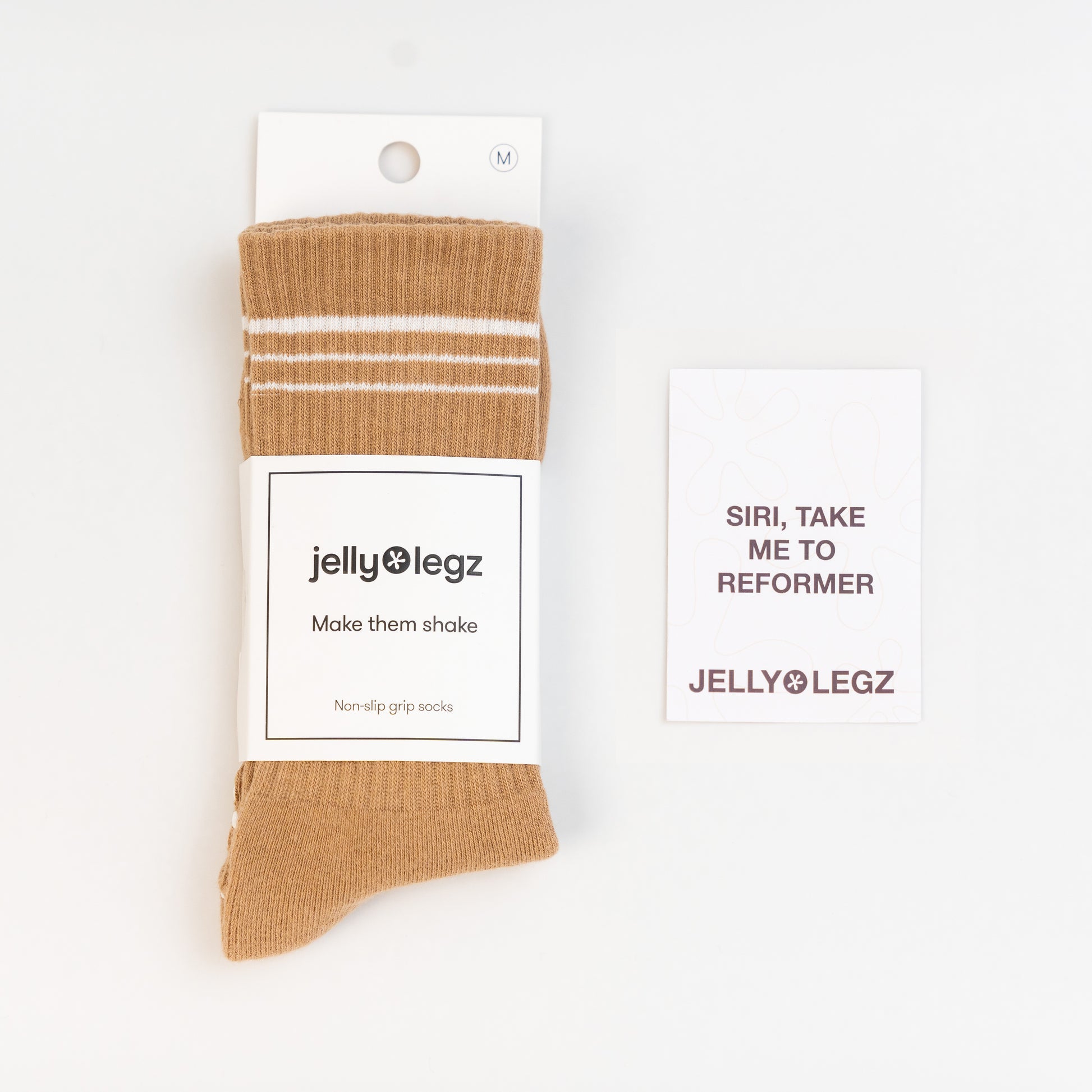 Caramel Latte & White Pilates Crew Grip Socks (limited Winter Edition) –  Jellylegz