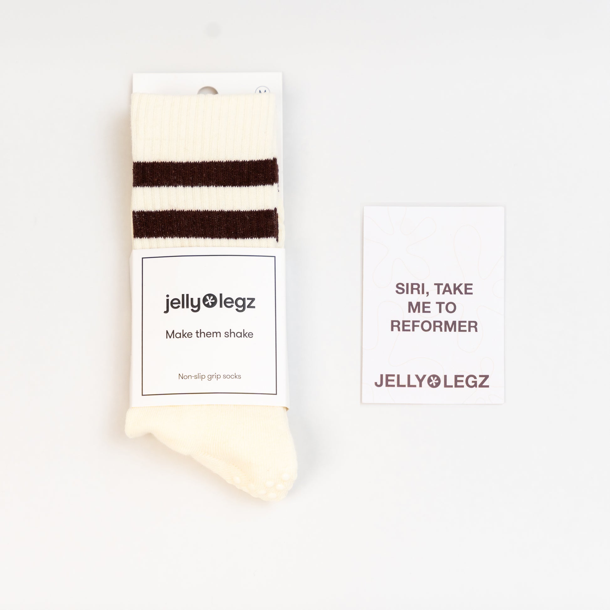 Cream & Brown Grip Pilates Socks – Jellylegz