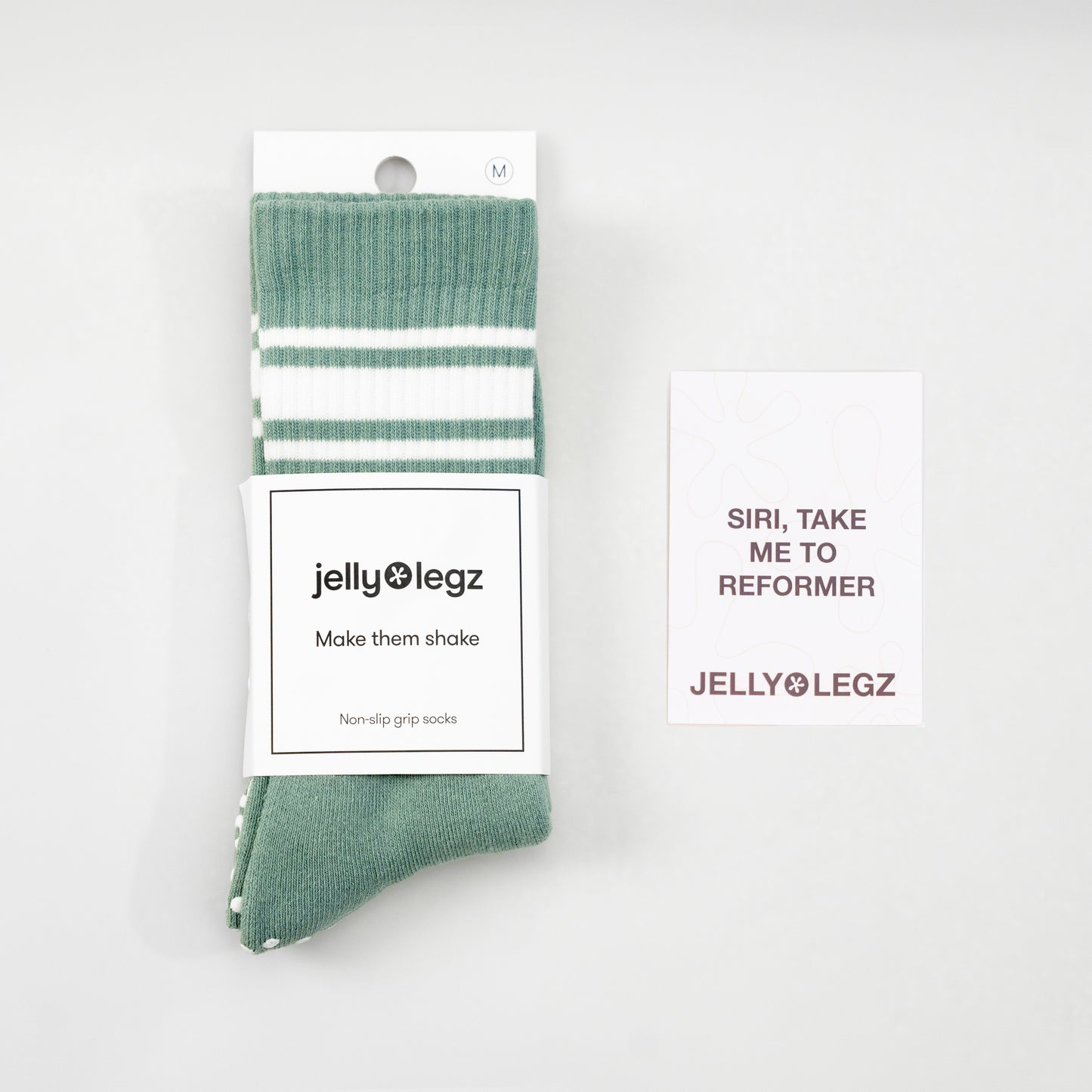 Light Green JADE STONE Crewe Socks (Limited Edition Crystal Soul)