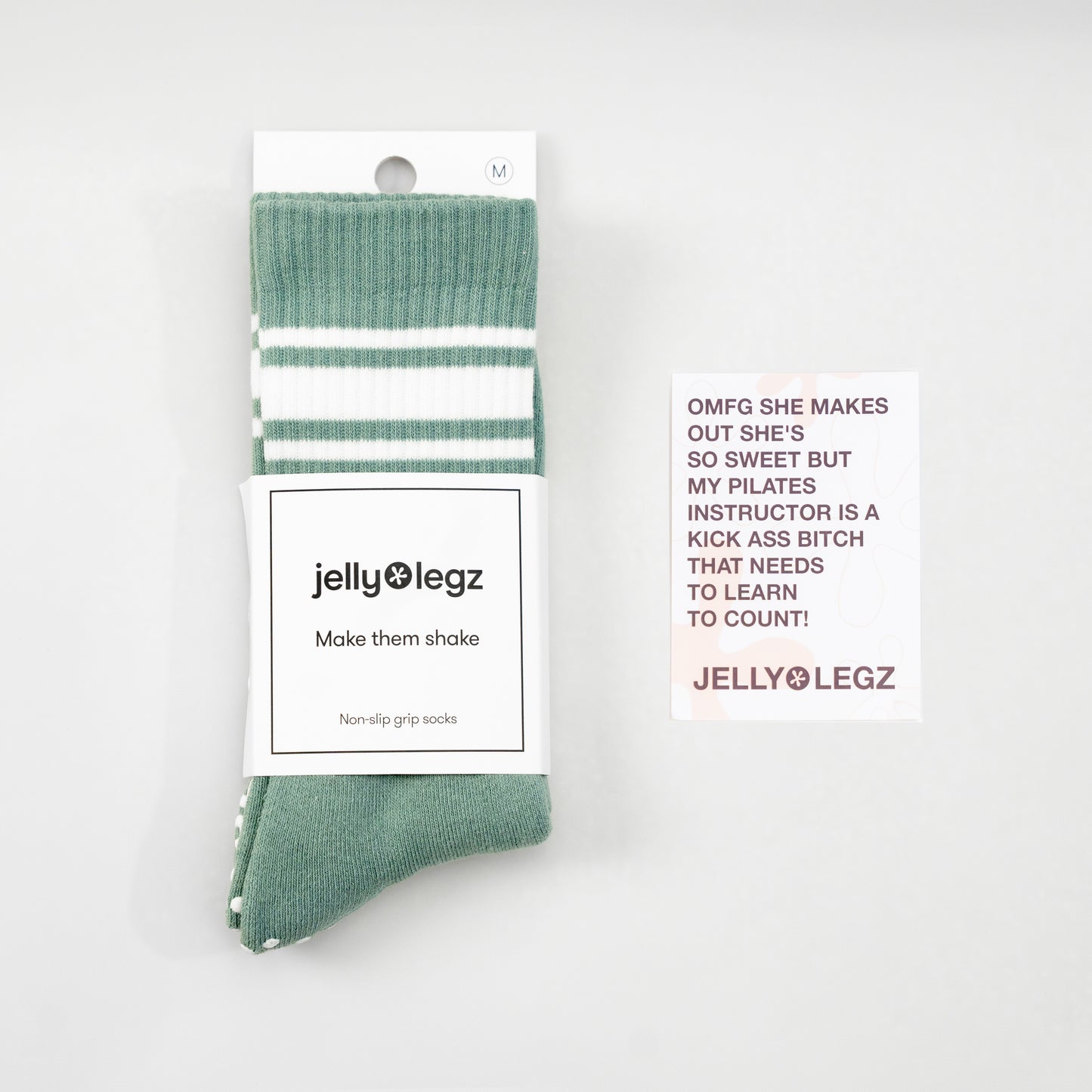 Light Green JADE STONE Crewe Socks (Limited Edition Crystal Soul)