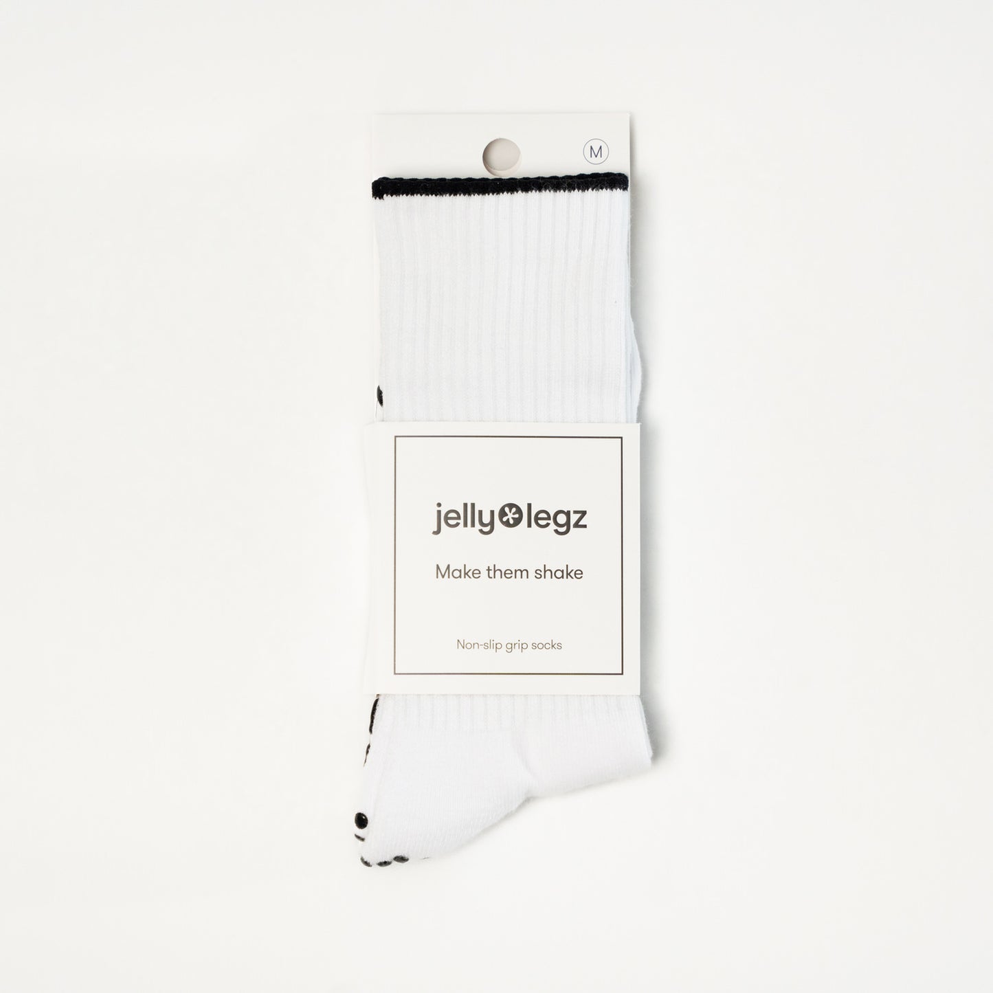 White & Black TIP Pilates Crew Grip Socks  (CORE EDITION)