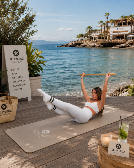 Olive Grove Cream & Olive Pilates Grip Socks