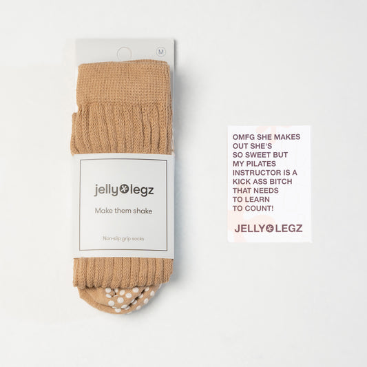 CARAMEL SLOUCH Pilates Grip Socks  (AUTUMN COLLECTION)