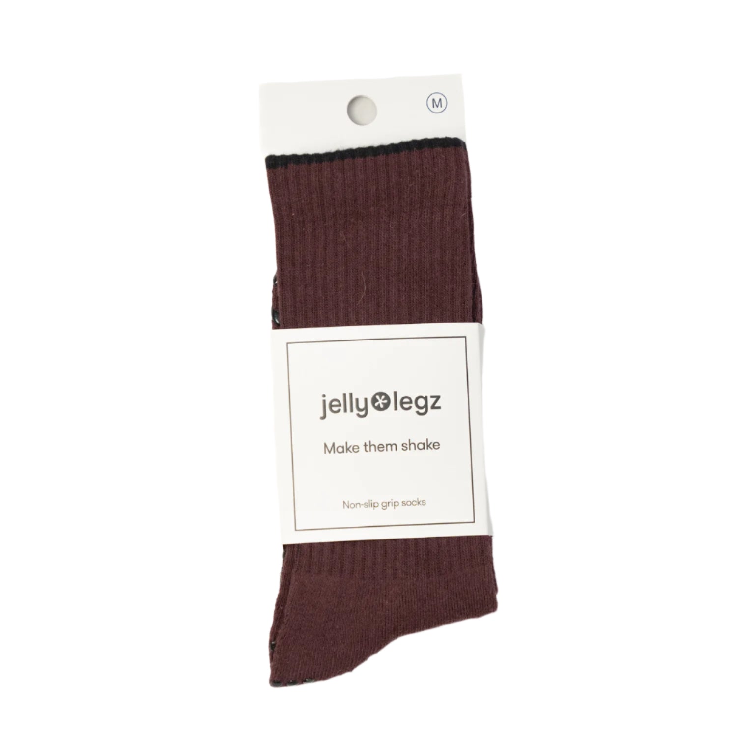 Burgundy Pilates Grip Socks Luxury with black rim
