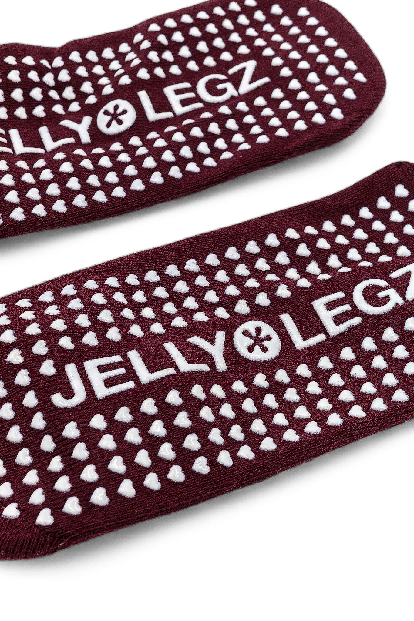Burgundy Garnet Pilates & Barre Grip Socks | Heart & Soul Collection