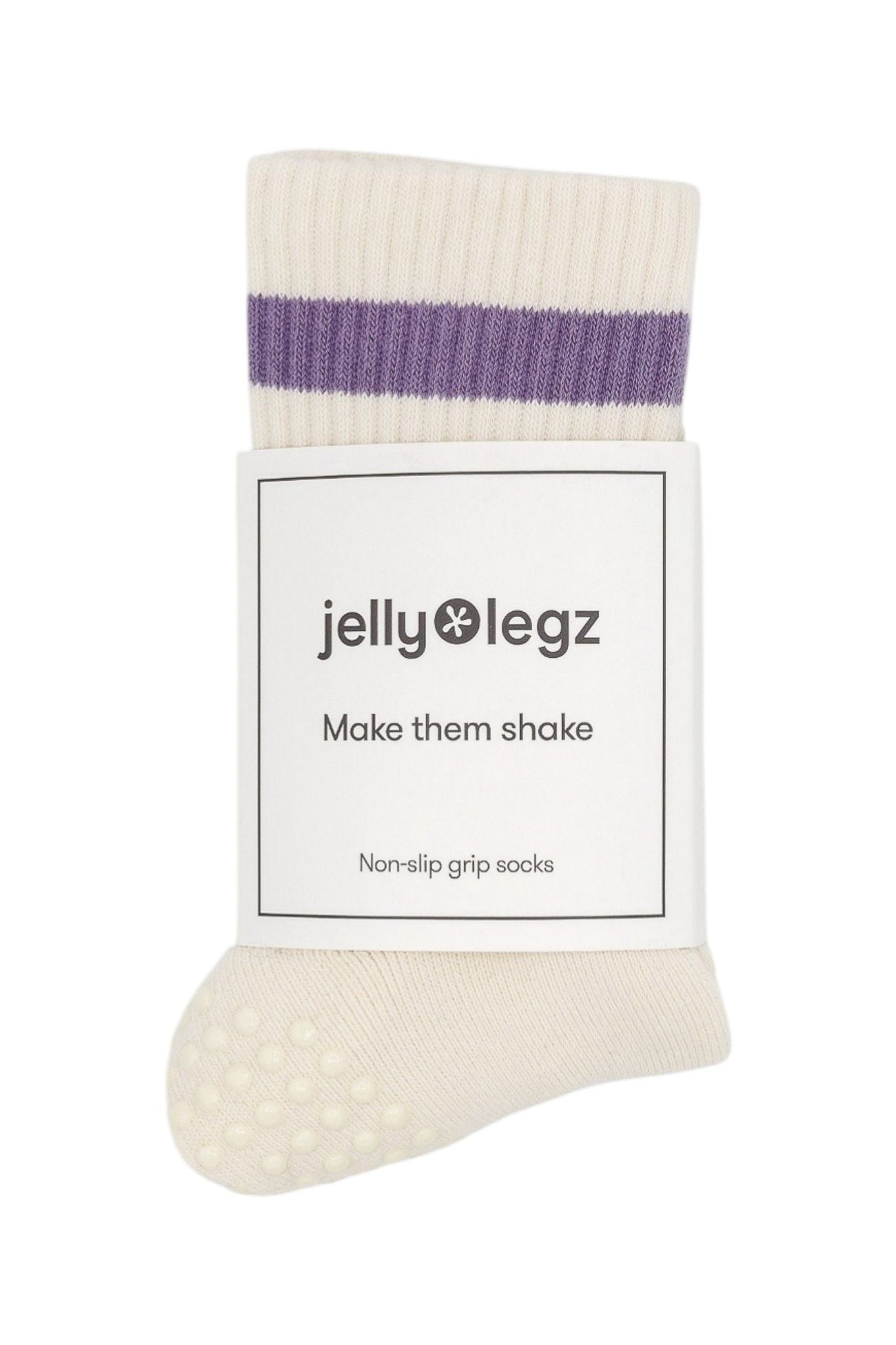 Plum Whisper Cream & Plum Pilates Grip Socks