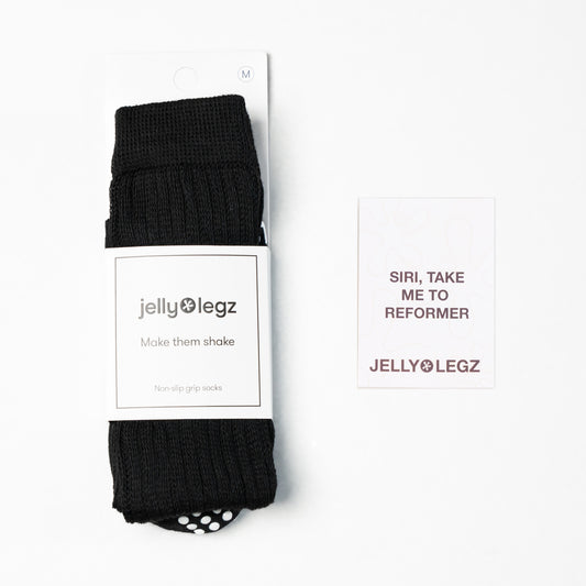 Black Slouch Reformer Pilates Grip Socks Black