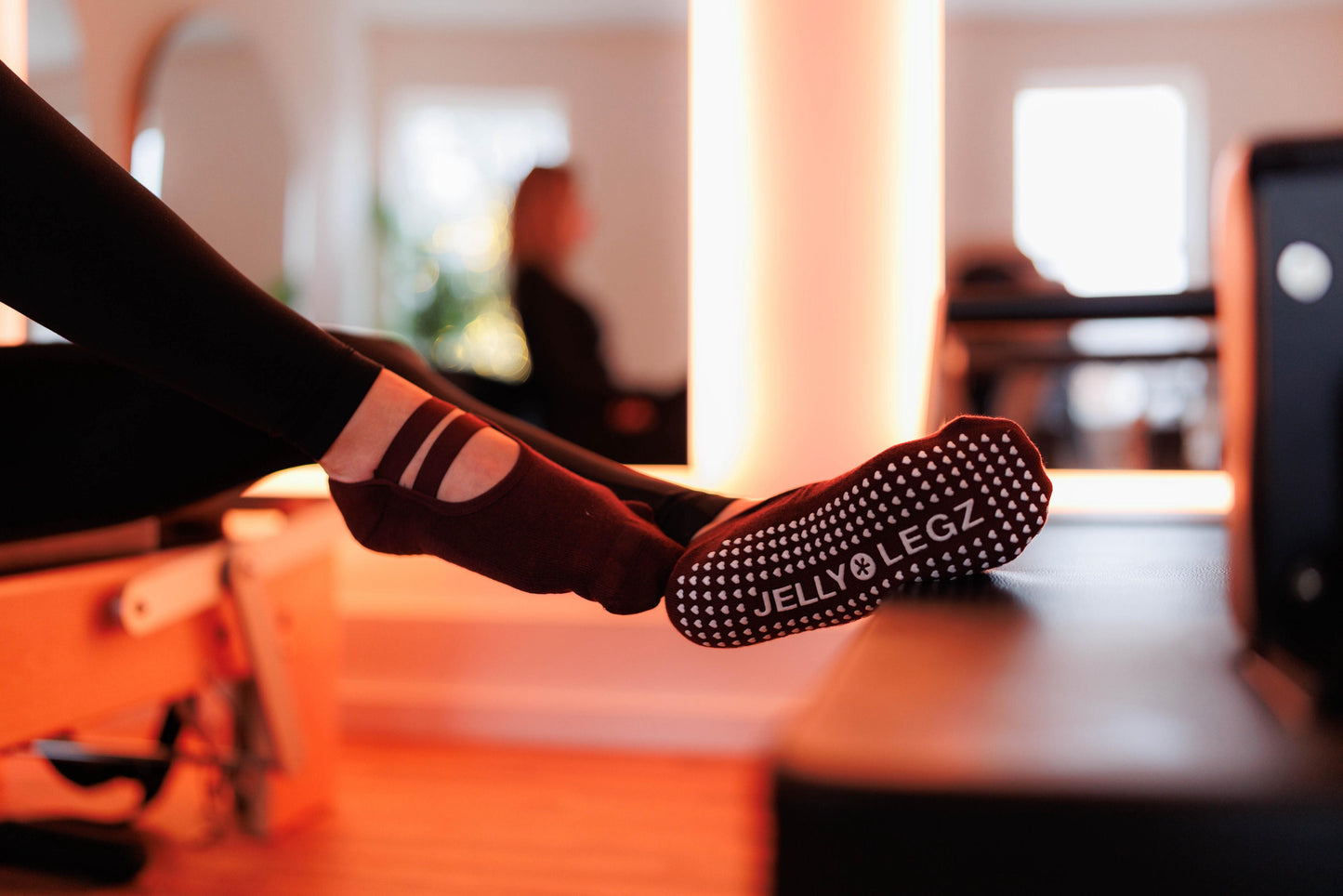 Burgundy Garnet Pilates & Barre Grip Socks | Heart & Soul Collection