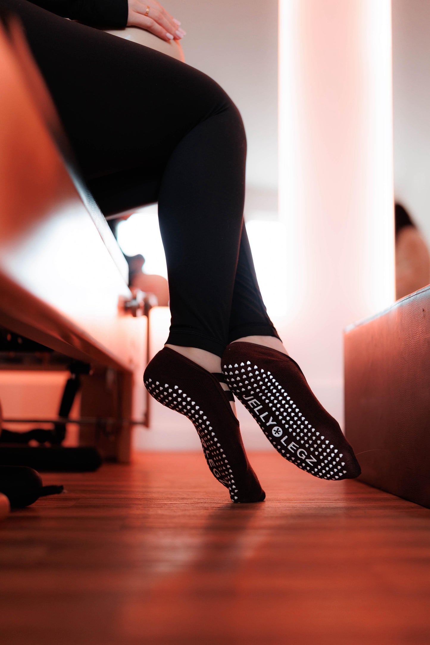 DARK BROWN SMOKY QUARTZ PILATES & BARRE INFRARED GRIP SOCKS | HEART & SOLE