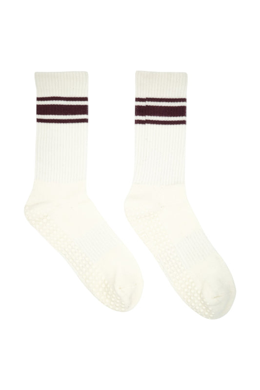 Burgundy Bliss & CreamGrip Pilates Socks (Move With The Mood Collection)