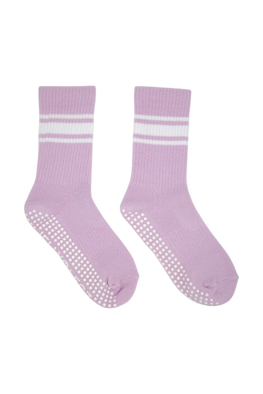Children's Baby Pink Crewe Pilates Grip Socks (Kids Pastel Collection)