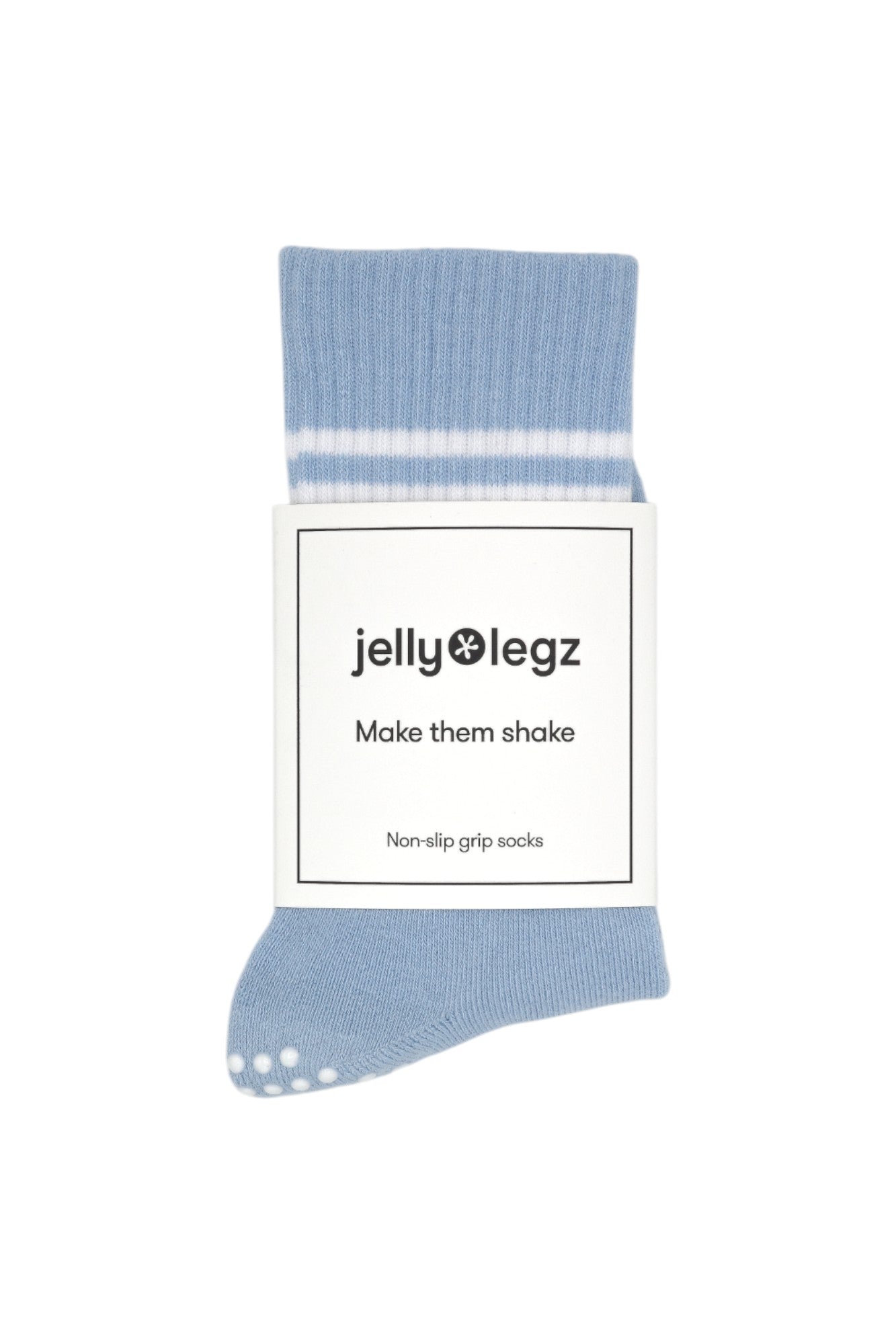 Children's Light Blue Crewe Pilates Grip Socks (Kids Pastel Collection)
