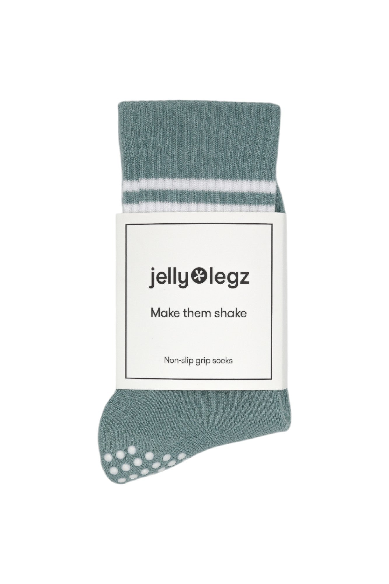 Children's Jade Green Crewe Pilates Grip Socks (Kids Pastel Collection)