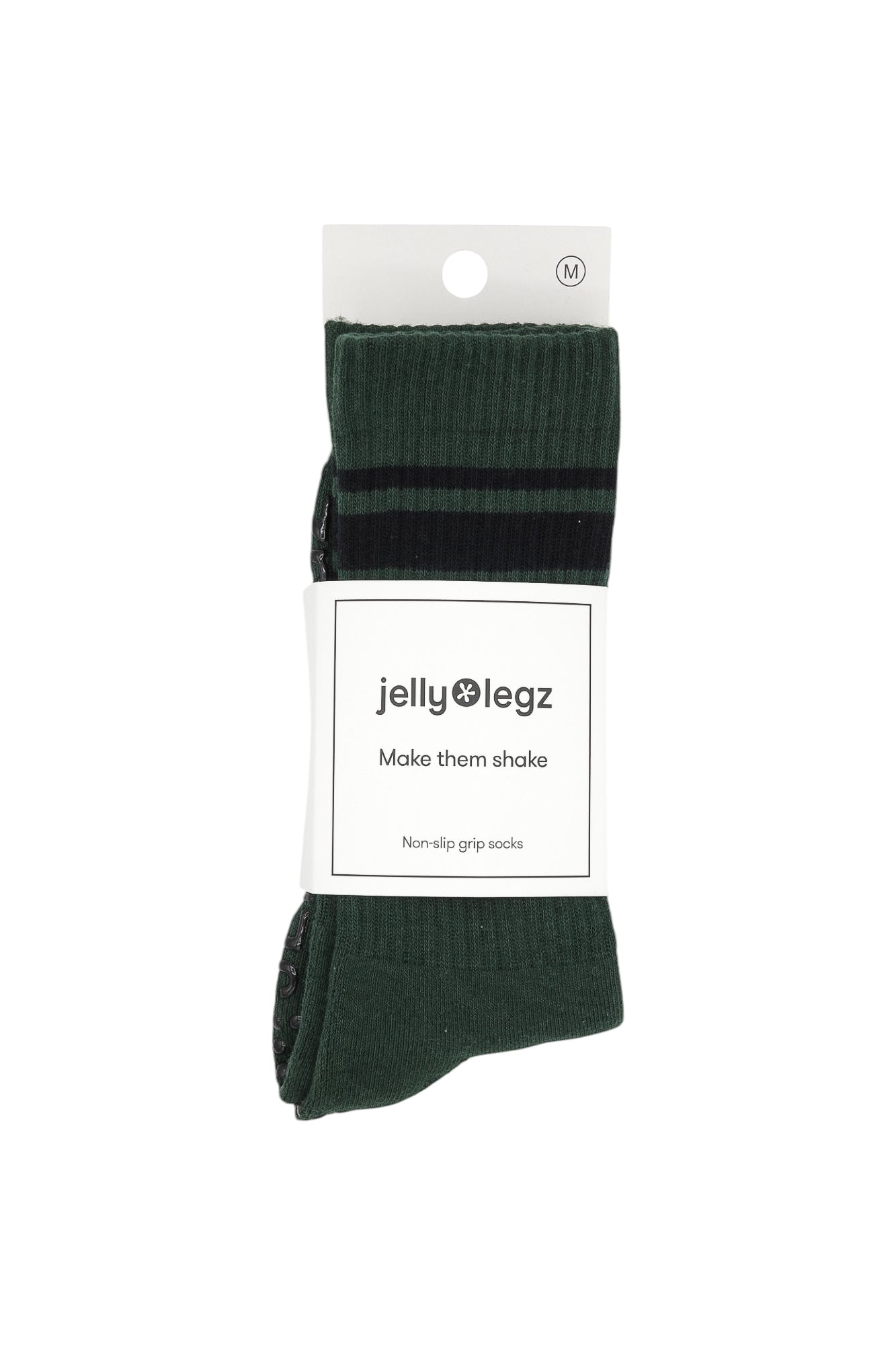 forest green pilates luxury grip socks 