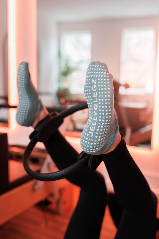 JADE GREEN PILATES & BARRE INFRARED GRIP SOCKS | HEART & SOLE